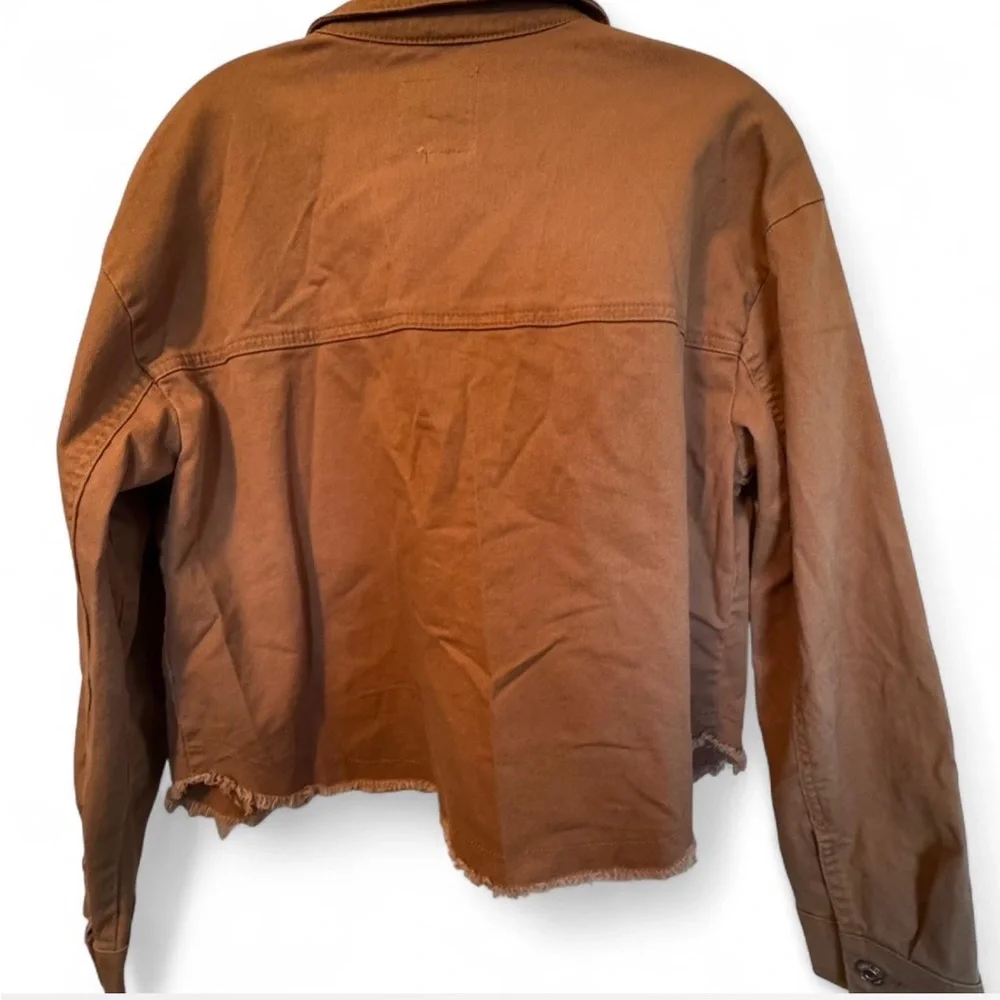 Kensie Vintage Luxe Brown Denim Jacket size medium NWT - Picture 4 of 5